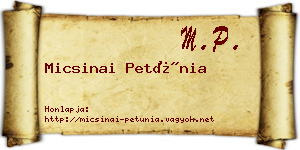 Micsinai Petúnia névjegykártya